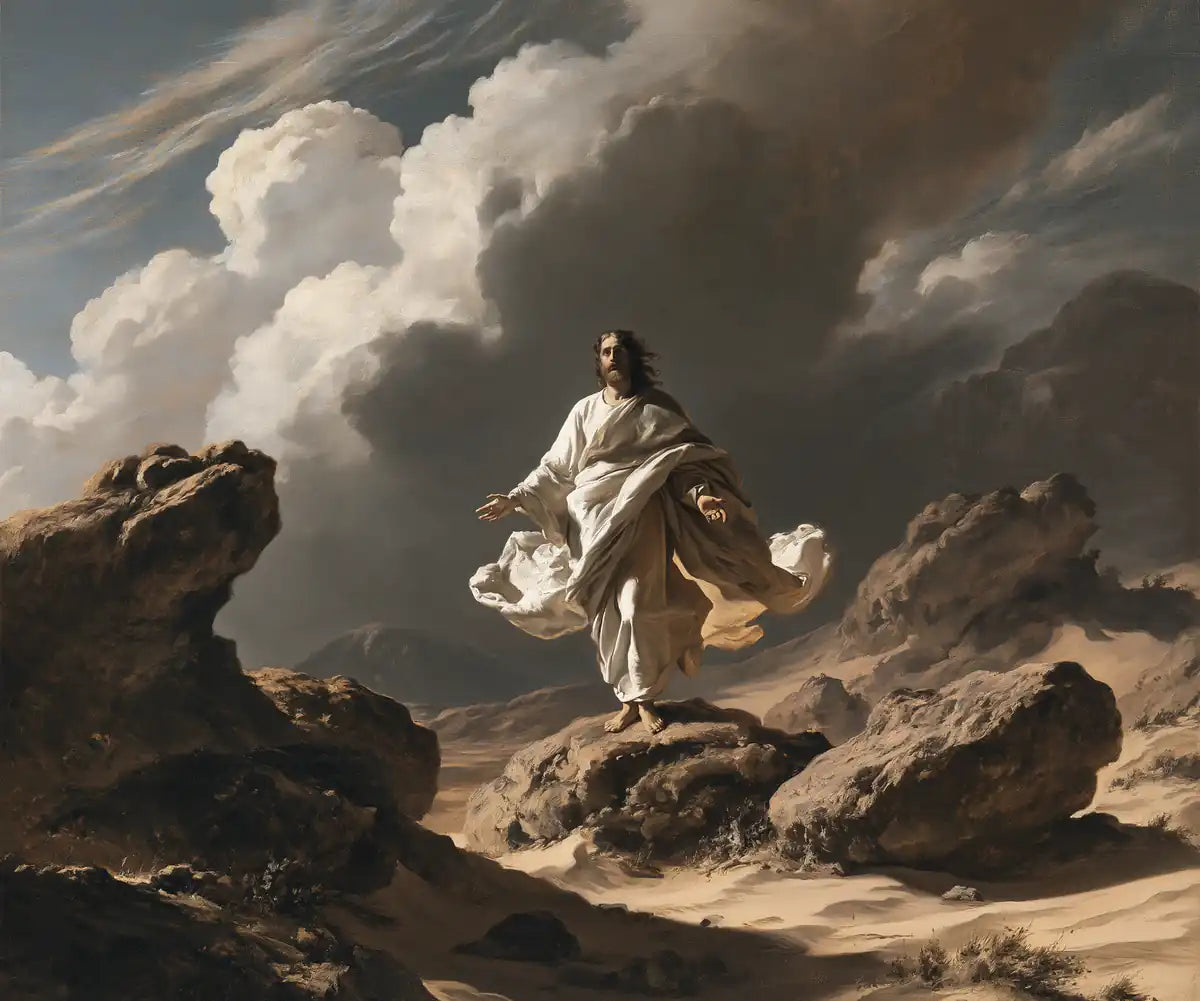 Jesus in the Desert - Theatrical Baroque - Christian artwork collection