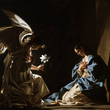 The Annunciation - Caravaggio Tenebrism · Square n° 3