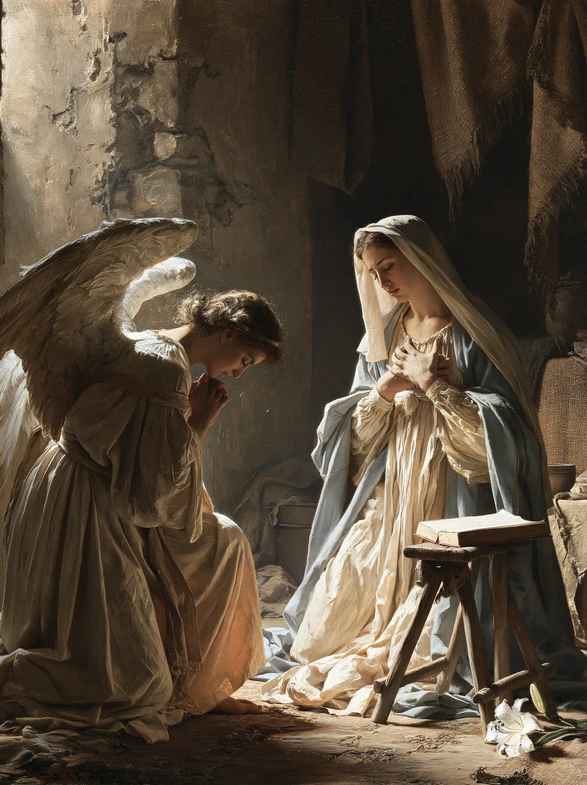 the Annunciation in the chamber at Nazareth in The Chamber in Nazareth style, portrait Christian artwork no. 5