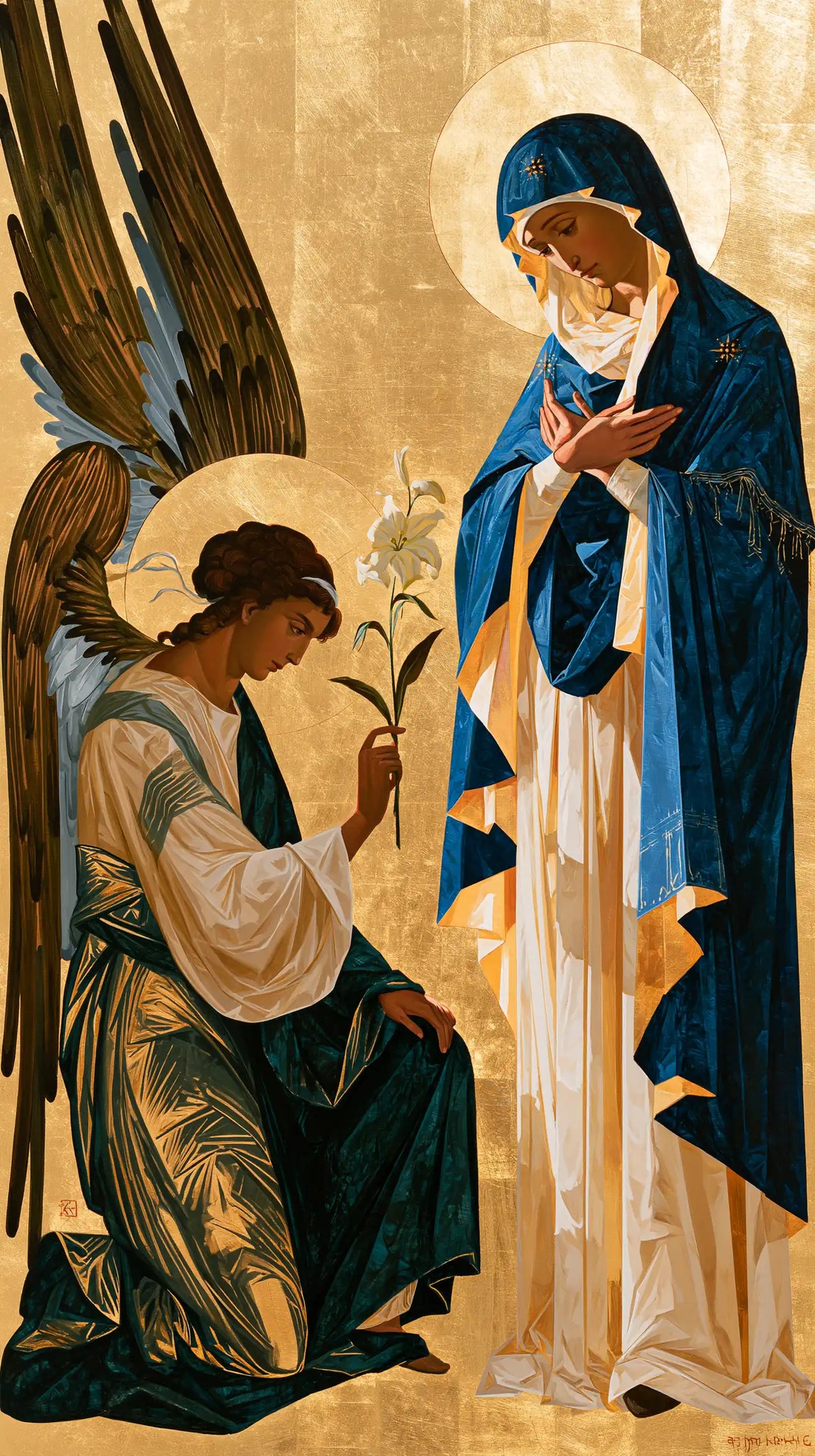 The Annunciation — The Lily before Green and Gold Folds