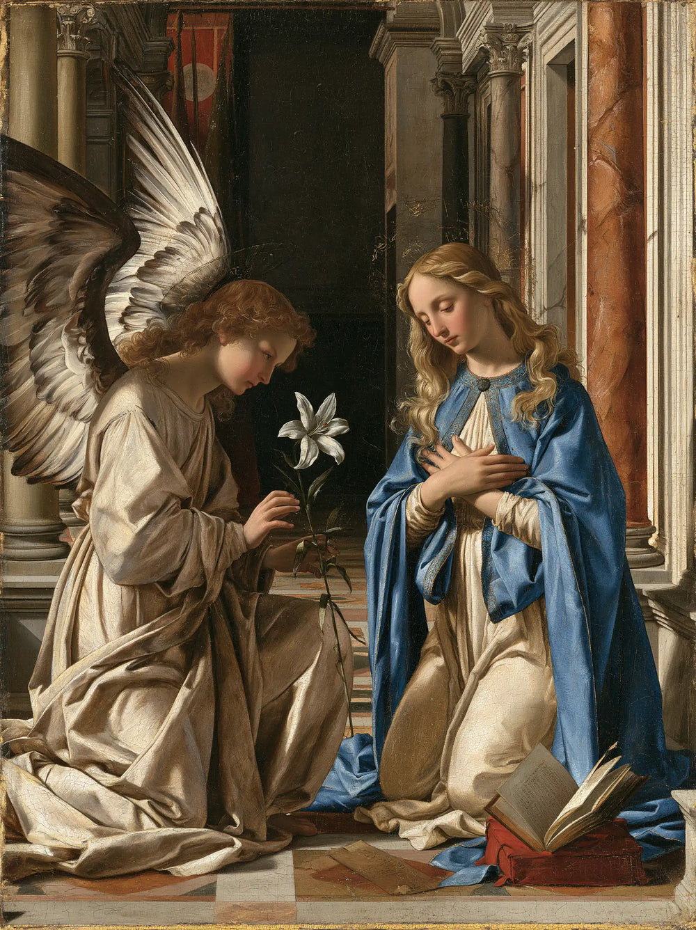 the Annunciation in Florentine Renaissance style in Florentine Renaissance style, portrait Christian artwork no. 16