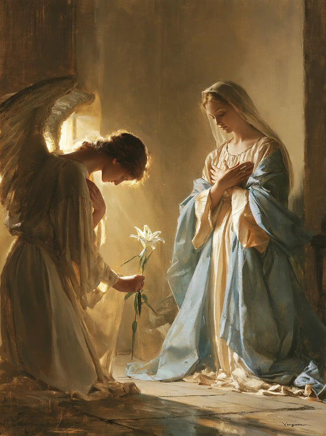 The Annunciation - Mary Kneeling before Gabriel · Portrait n° 4