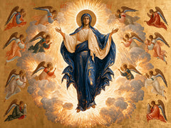 The Assumption of Mary — Glory with Coral Angels