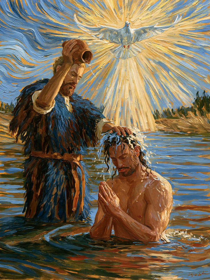 The Baptism of Jesus – Post-Impressionist · Kneeling in the Jordan · Portrait no. 13