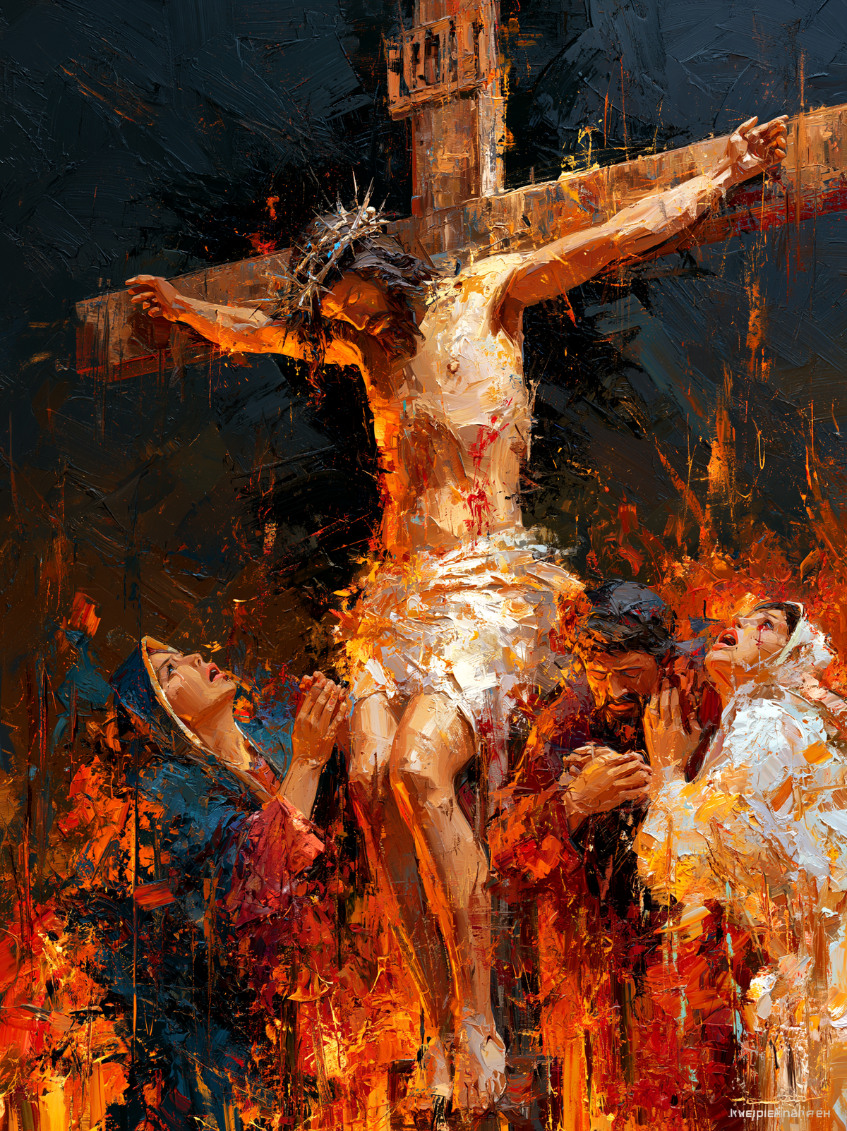 La Crucifixión - Expresionista · Retrato n° 19 - Arte cristiano