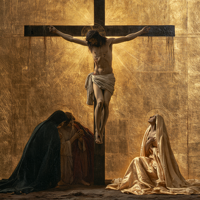 La Crucifixión - Sagrado dorado · Cuadrado n° 5