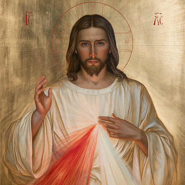 Divine Mercy Jesus — The Light with Silver Reflections