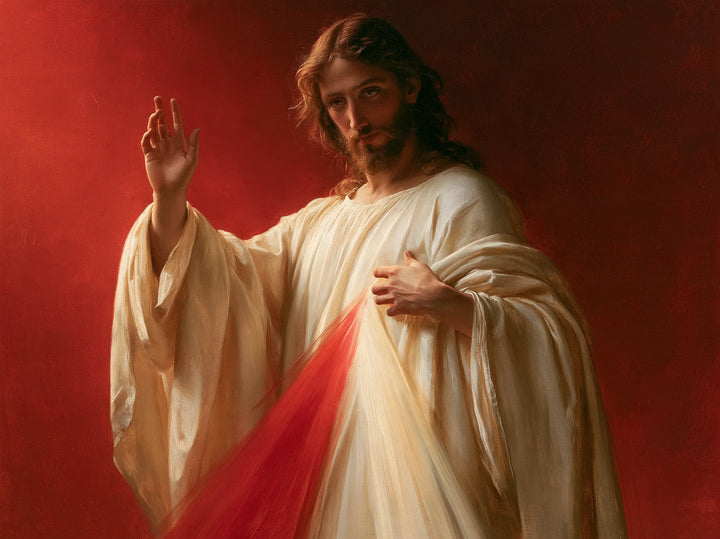 Divine Mercy Jesus – Crimson Horizon of Mercy