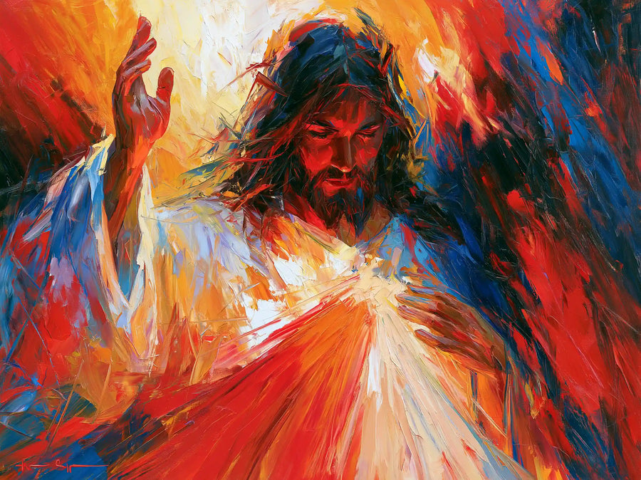 Divine Mercy Jesus – Expressionist · Landscape no. 1