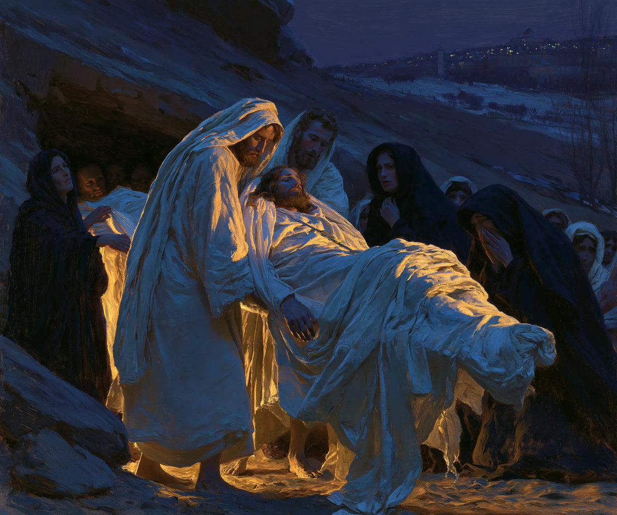The Entombment of Jesus Christ — The Bearer in Sapphire Light