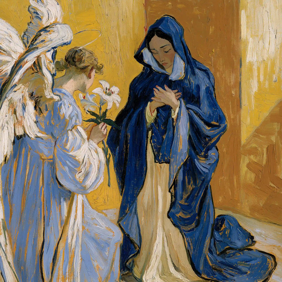 Gabriel's Lily in the Golden Room – Post-Impressionist Art · Square