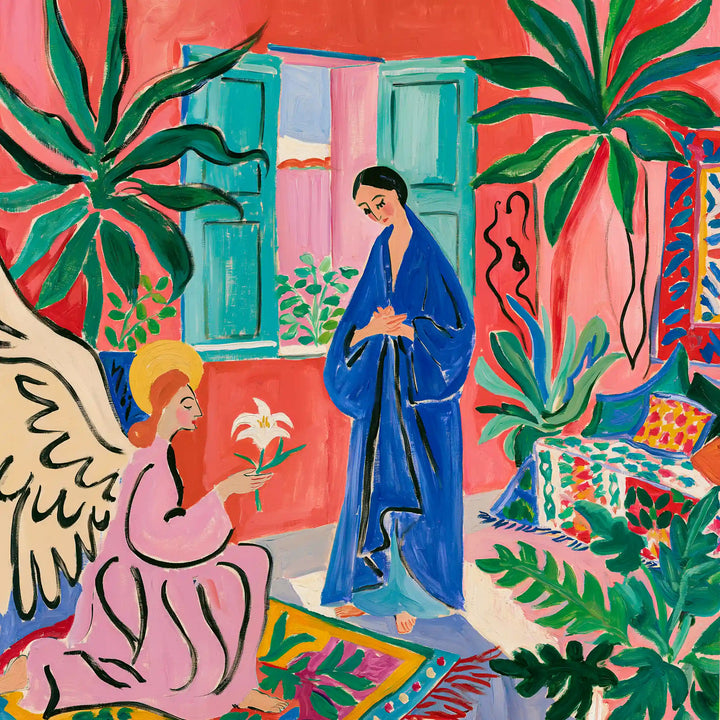 Gabriel's Lily by the Turquoise Window – Fauvist Art · Square