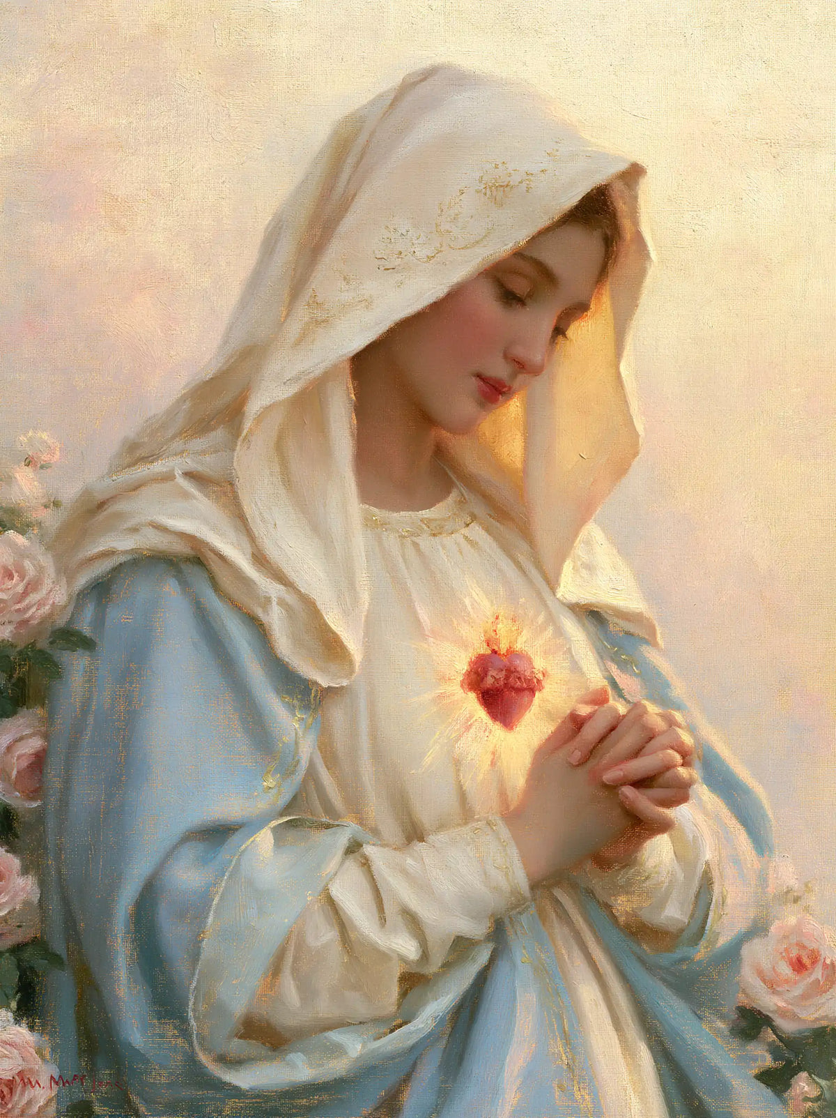 The Immaculate Heart of Mary — A Luminous Prayer Among the Roses