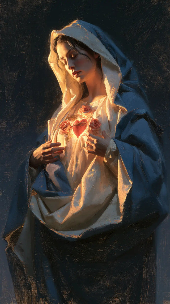 Immaculate Heart of Mary - Midnight Blue Chiaroscuro · Portrait n° 1