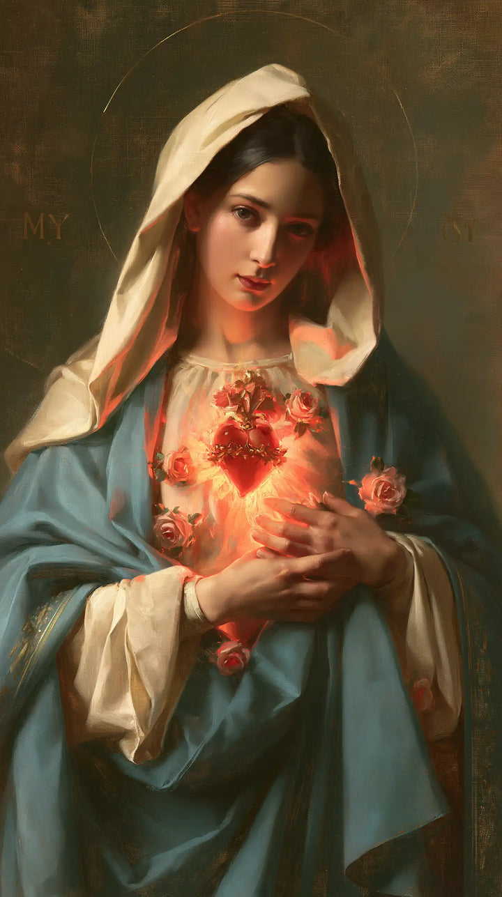 The Immaculate Heart of Mary — Hands Gathered Around the Radiance