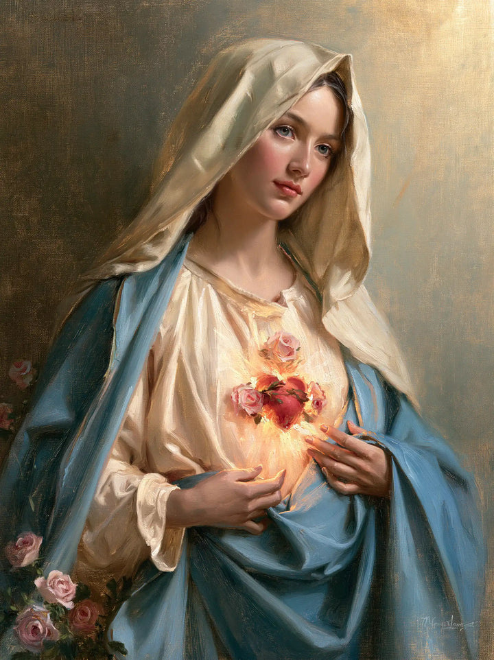 The Immaculate Heart of Mary — The Pink Heart Above the Folded Mantle