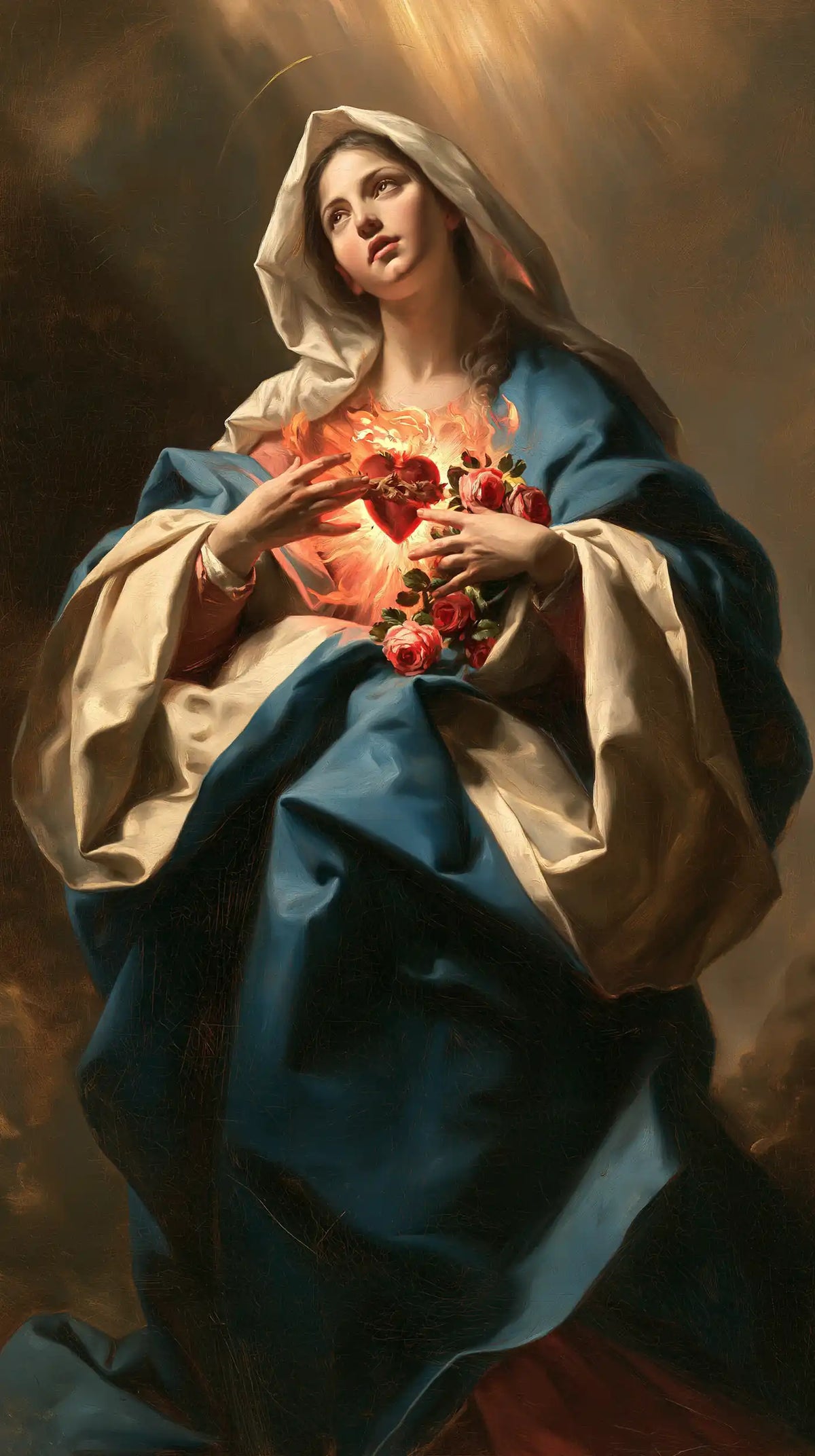 The Immaculate Heart of Mary — The Rose Wreath Between Raised Hands