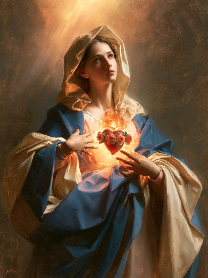 The Immaculate Heart of Mary — The Blazing Heart in the Descending Ray