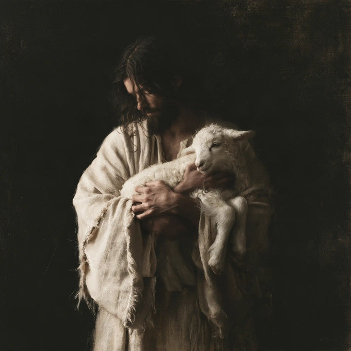 Jesus and the Lamb - Contemporary Minimalism · Square n° 1