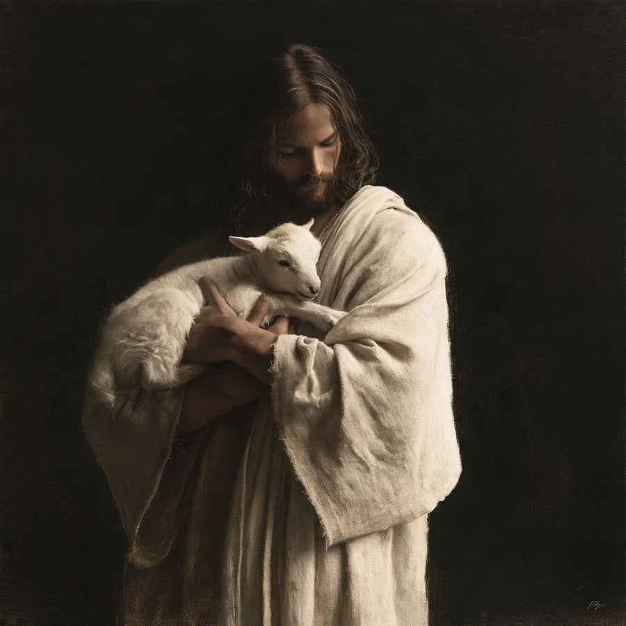 Jesus and the Lamb - Contemporary Minimalism · Square n° 3