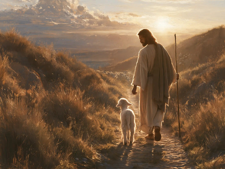 Jesus and the Lamb - Jesus Guiding the Lamb · Landscape n° 2