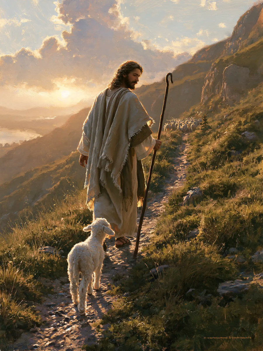 Jesus and the Lamb - Jesus Guiding the Lamb · Portrait n° 9