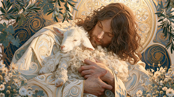 Jesus and the Lamb — Sleep in a Mother-of-Pearl Garden