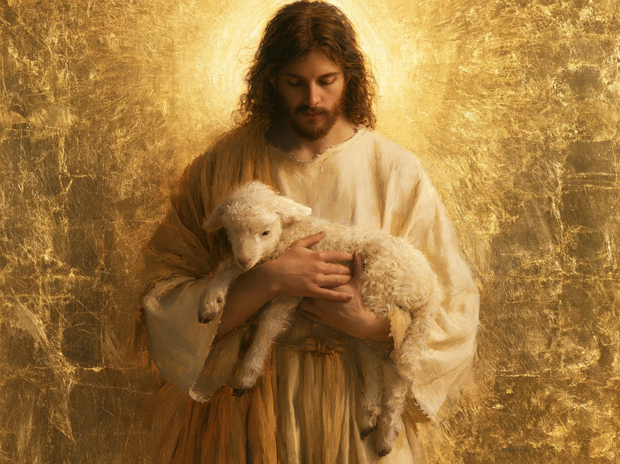 Jesus and the Lamb - Sacred Gold · Landscape n° 5