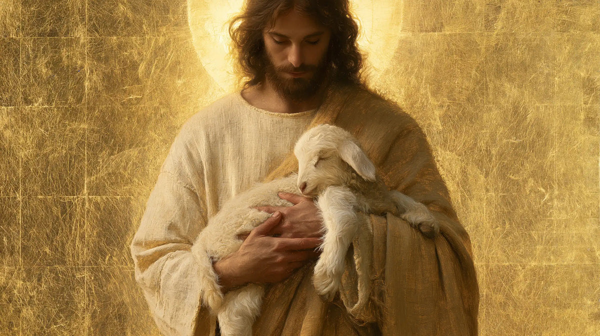 Jesus and the Lamb — The Cradle in the Ochre Mantle’s Fold