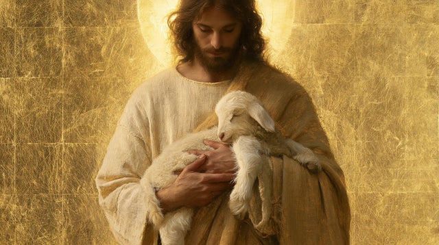 Jesus and the Lamb — The Cradle in the Ochre Mantle’s Fold