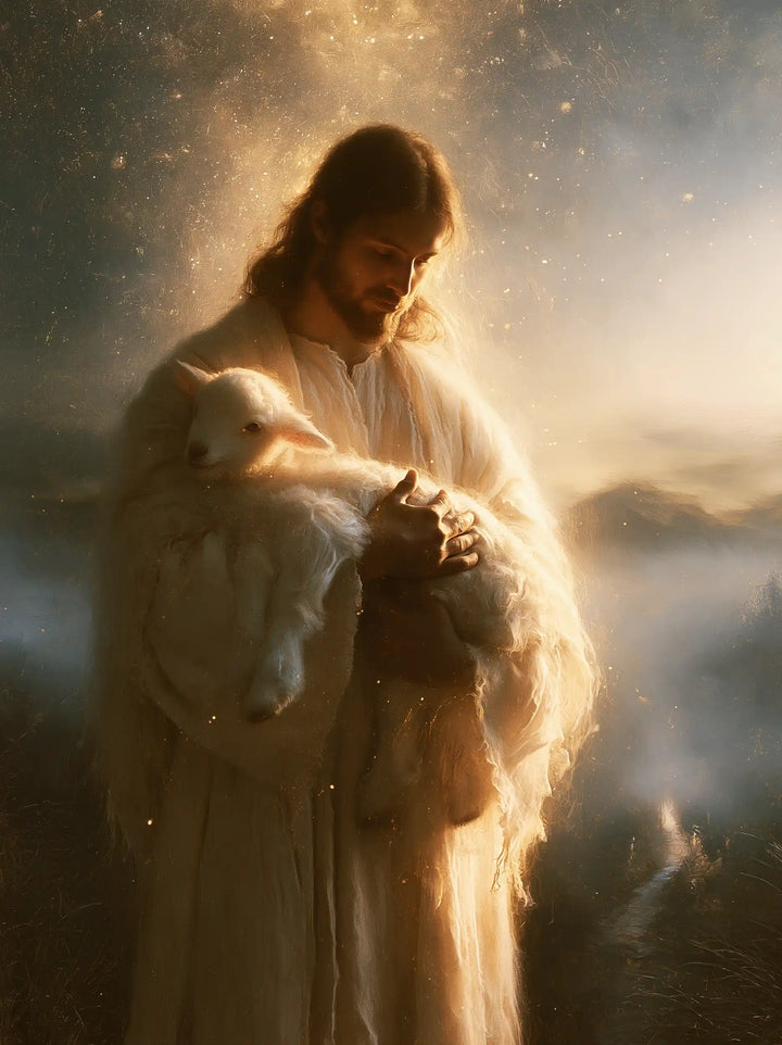 Jesus and the Lamb - Symbolist · Portrait n° 9