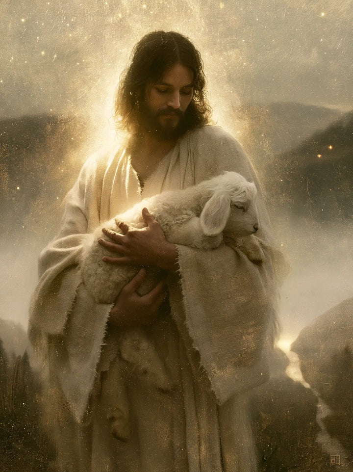 Jesus and the Lamb - Symbolist · Portrait n° 13
