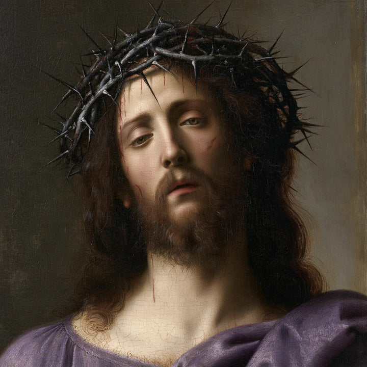 Jesus Crowned with Thorns — The Long Face beneath Grey Brambles