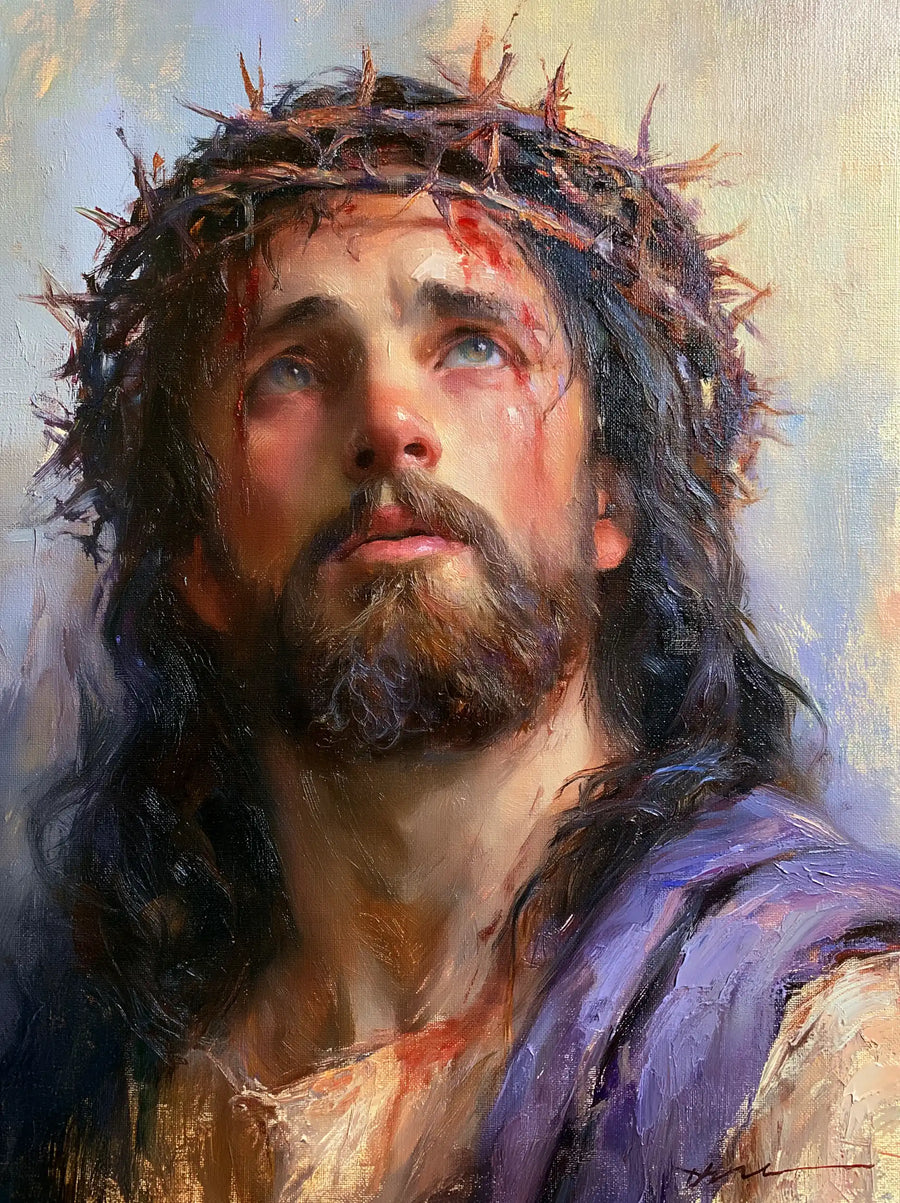 Jesus Crowned with Thorns — Eyes toward Boundless Light