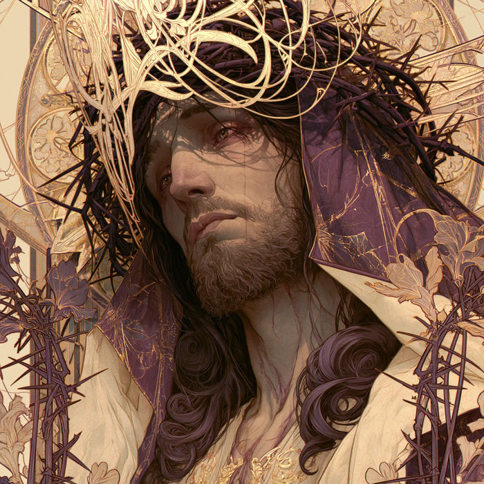 Jesus Crowned with Thorns — The Face beneath Golden Lace