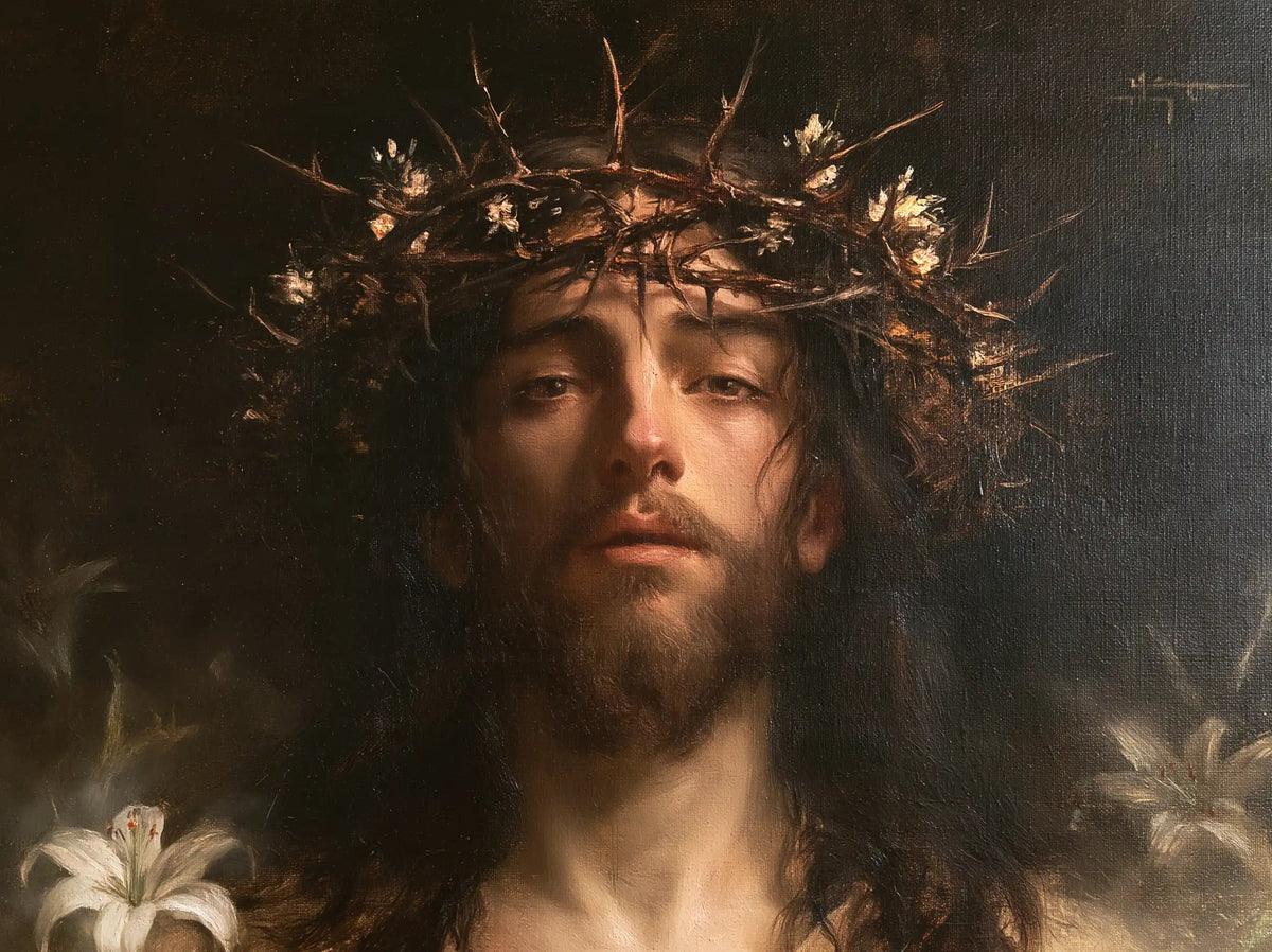Jesus Crowned with Thorns — The Flowering Crown in Brown Mist