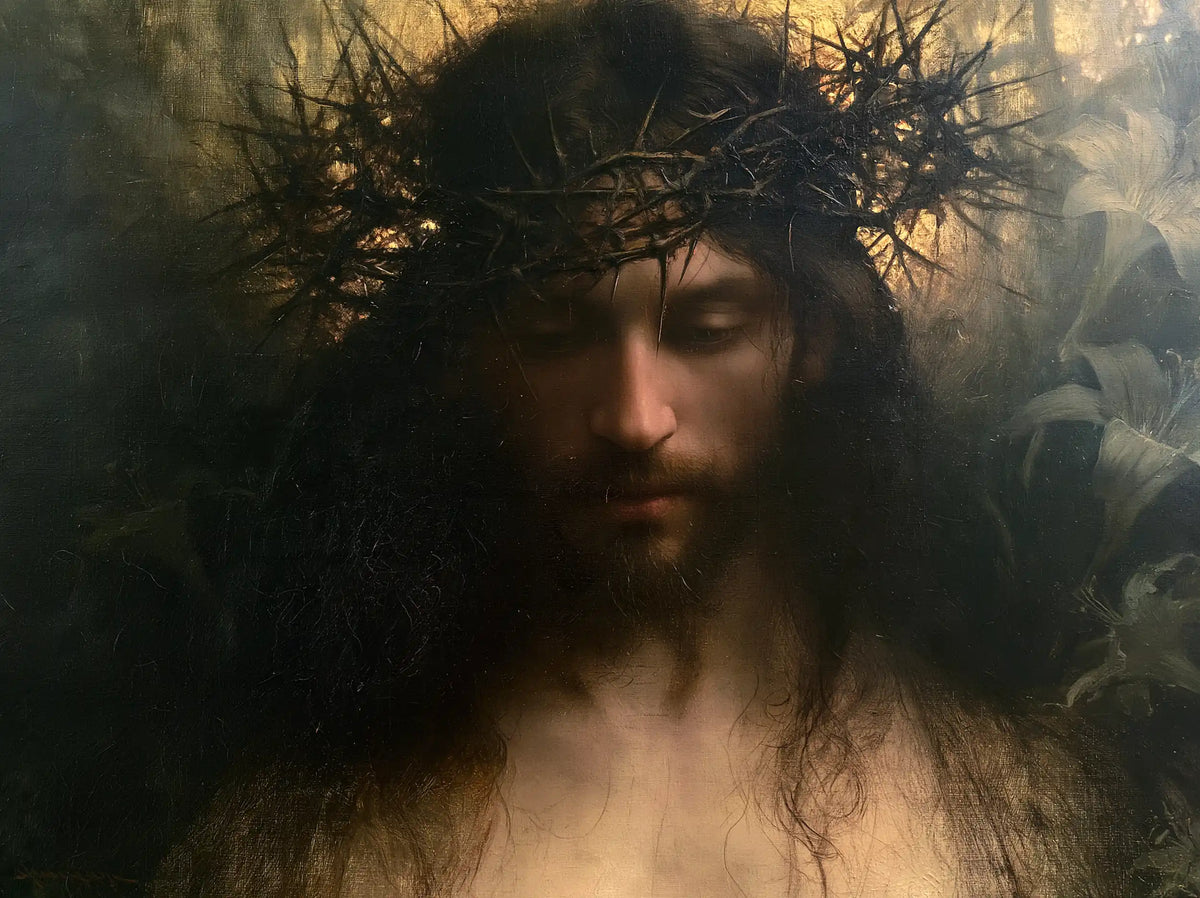 Jesus Crowned with Thorns — The Lowered Face in the Shadow Garden
