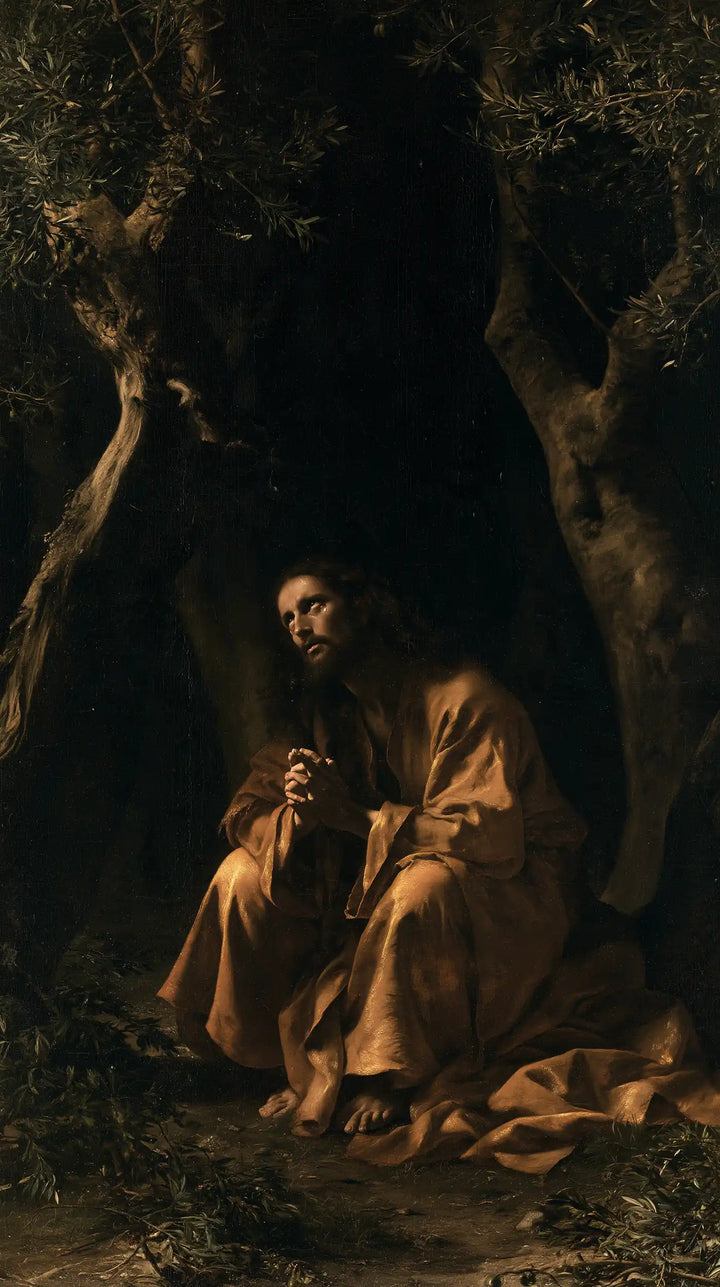 Jesus in Gethsemane — Waiting Robed in Amber