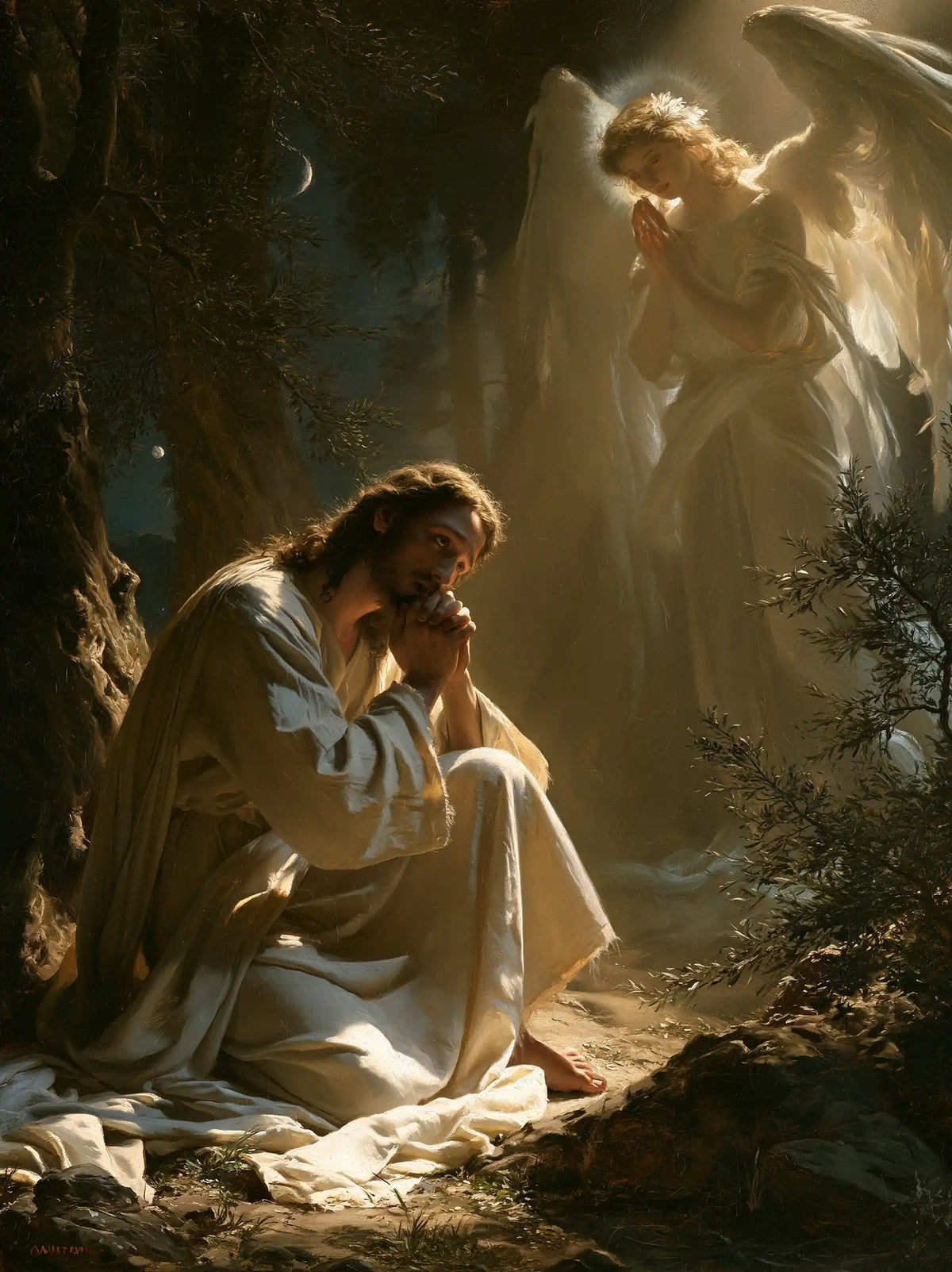 Jesus in Gethsemane - Jesus and the Consoling Angel · Portrait n° 13