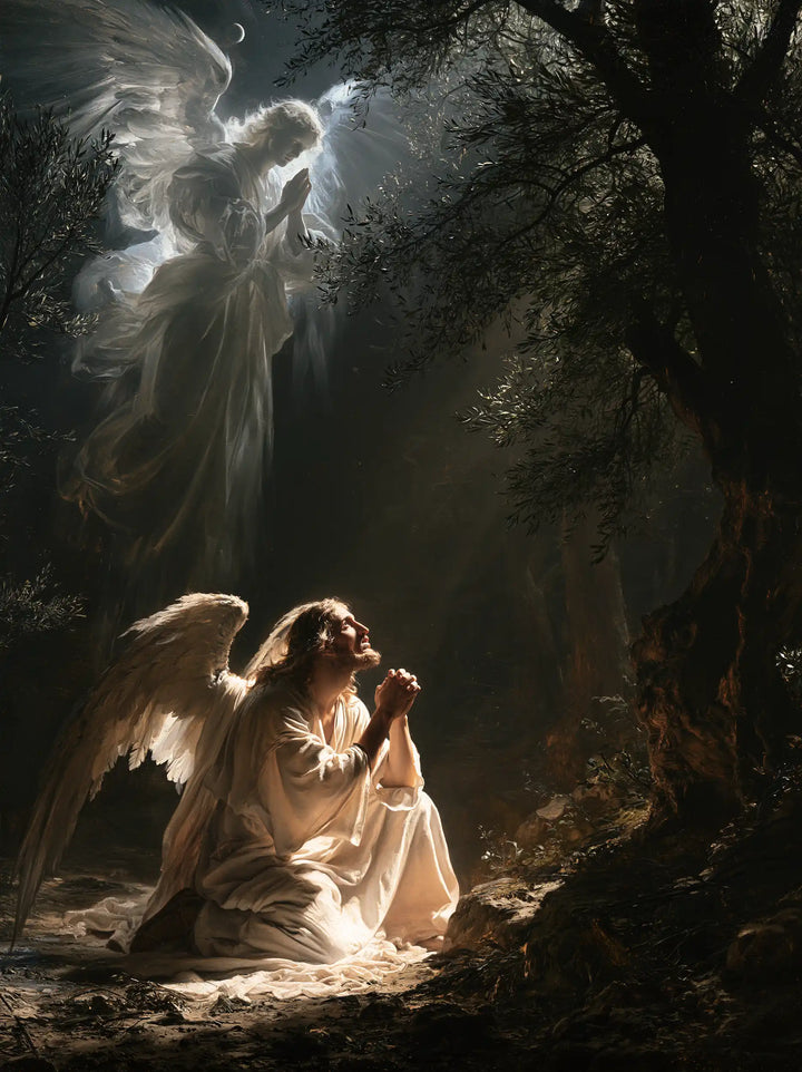 Jesus in Gethsemane — The Vigil of Unfurled Wings