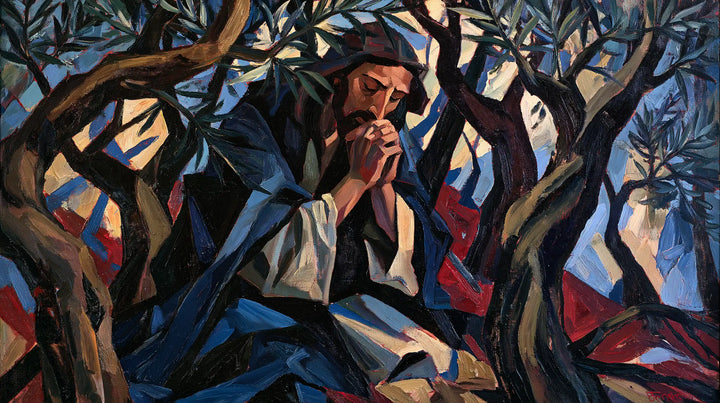 Jesus in Gethsemane — Prayer among Splintered Trees
