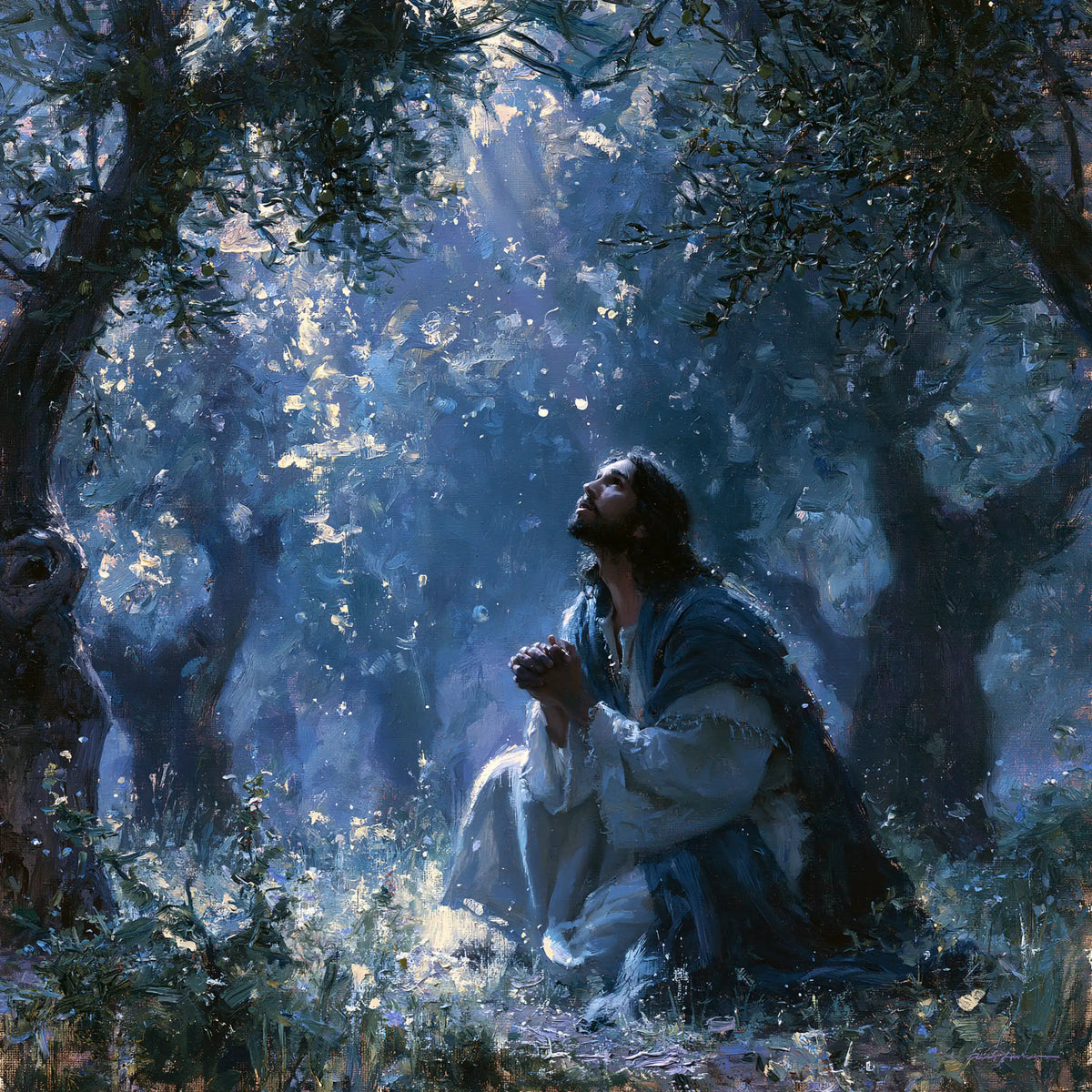 Jesus in Gethsemane - Impressionist · Square n° 4