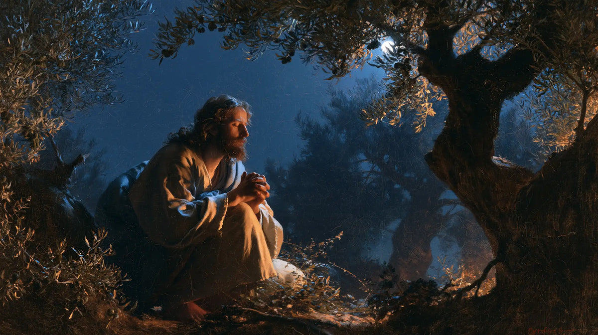 Jesus in Gethsemane - Midnight Blue Chiaroscuro · Landscape n° 10