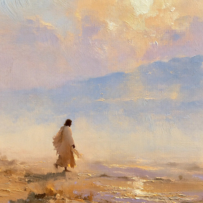 Jesus in the Desert — The Traveller in the Pastel Dawn