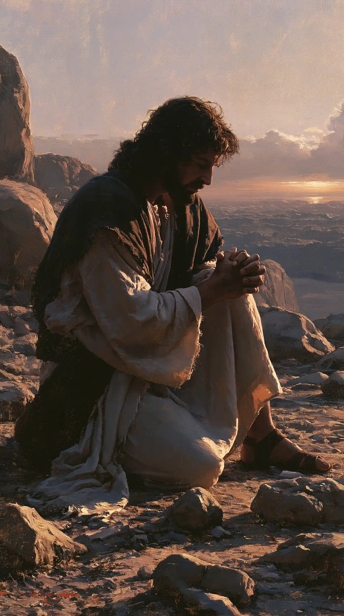 Jesus in the Desert — White upon the Knee, Shadow upon the Shoulders