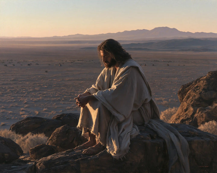 Jesus in the Desert — Peace beside the Violet Plain