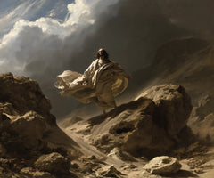 Jesus in the Desert — The Light Step between the Masses of Stone