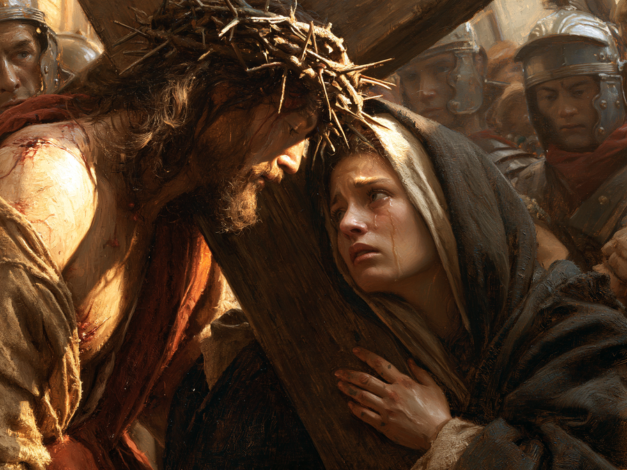 The Stations of the Cross - Jesus meets his mother · Landscape n° 8