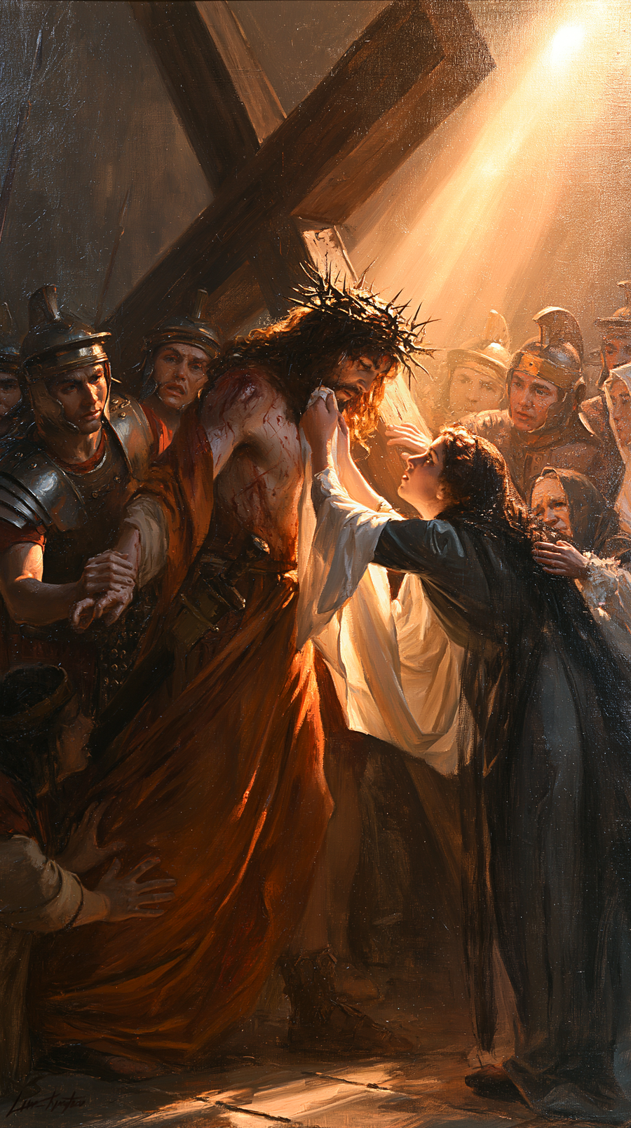 El Vía Crucis - Verónica y el rostro de Cristo · Retrato n° 9