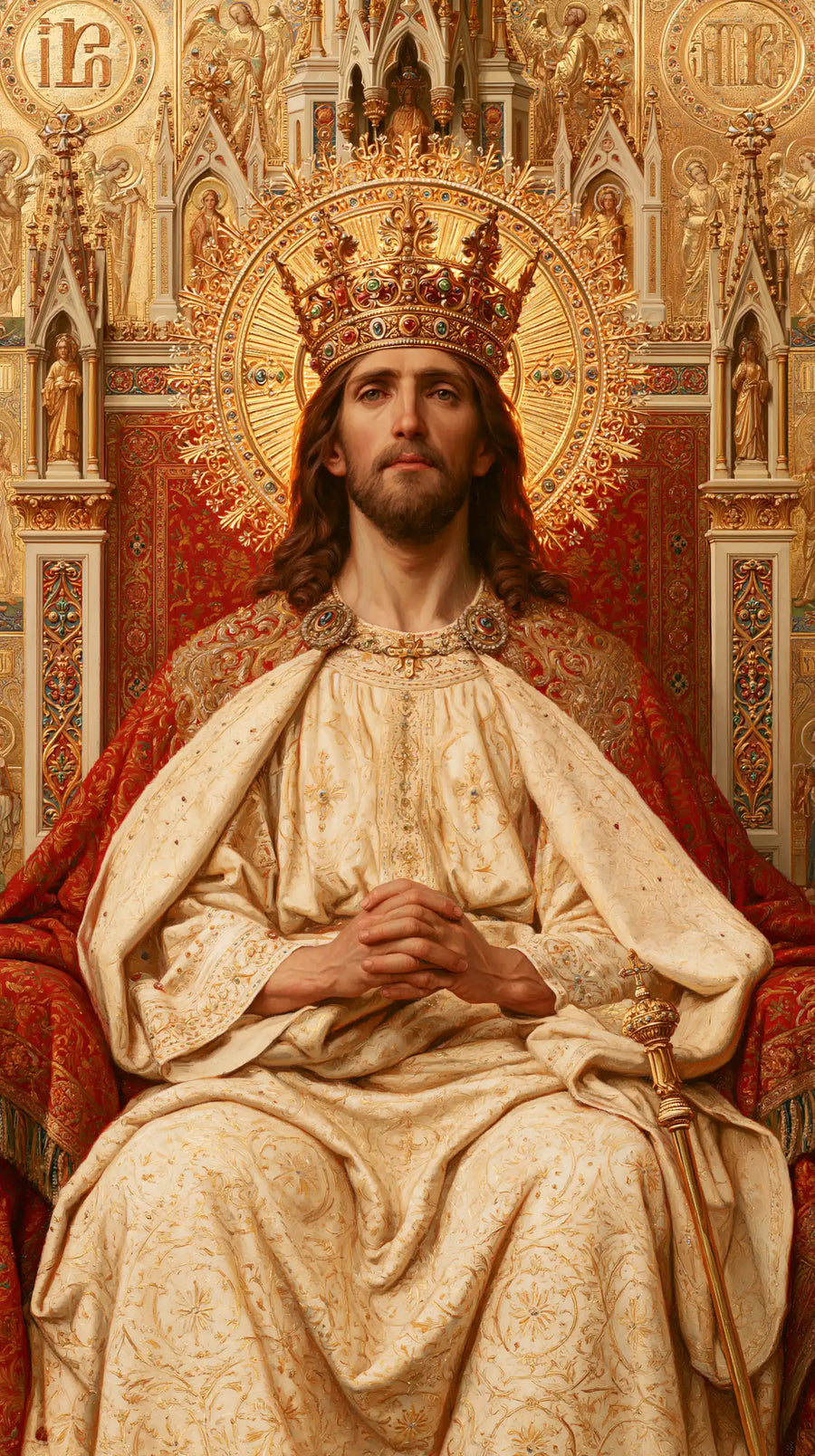 Jesus the King - Red, Ivory and Gold · Portrait n° 7